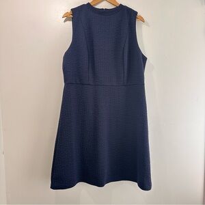 Loft Circle Print Sleeveless Navy Size 18 Plus Size Workwear Fit & Flare Dress
